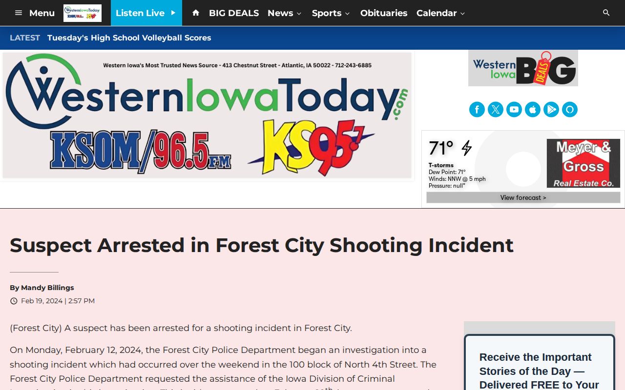 Winnebago County arrest report involving Forest City